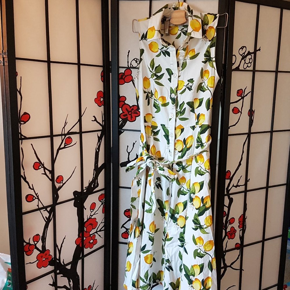Lemon Print Vintage Dress